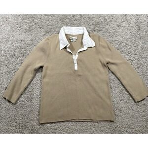 Vintage Faded Glory Cream Layered Knit Long Sleeve Academia Old Money Preppy S‎